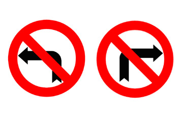 Запрещенный поворот. Знак налево запрещено. Знак поворот запрещен. Дорожные знаки поворот налево запрещен. Поворот направо запрещен дорожный знак.